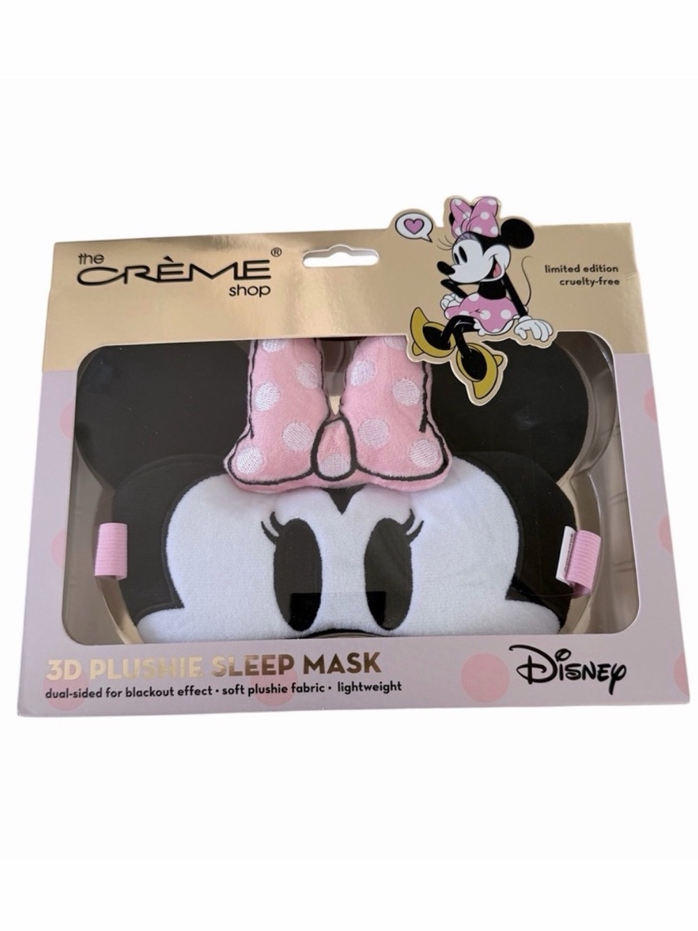 The Crème Shop Disney Minnie Mouse 3D Plush Sleep Mask NWT